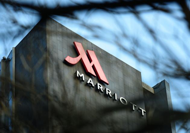 This photo taken on January 11, 2018 shows a Marriott logo in Hangzhou in China's Zhejiang province. (AFP) This photo taken on January 11, 2018 shows a Marriott logo in Hangzhou in China's Zhejiang province. (AFP)