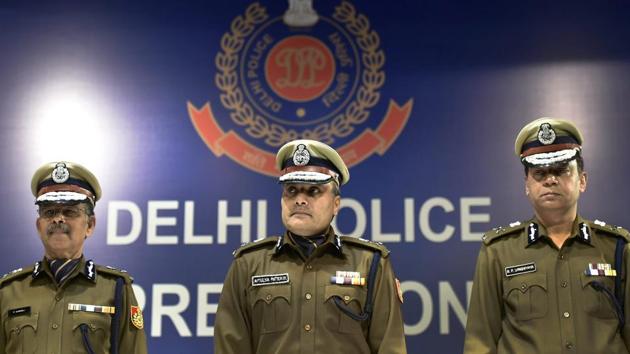 Delhi police commissioner Amulya Patnaik along with other senior police officers during an annual press conference in New Delhi on Thursday. (PTI) Delhi police commissioner Amulya Patnaik along with other senior police officers during an annual press conference in New Delhi on Thursday. (PTI)