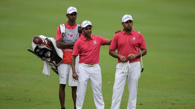 Anirban Lahiri and SSP Chawrasia suffered losses but Asia took a slight lead over Europe thanks to a last hole birdie from China’s Li Haotong. (AFP) Anirban Lahiri and SSP Chawrasia suffered losses but Asia took a slight lead over Europe thanks to a last hole birdie from China’s Li Haotong. (AFP)