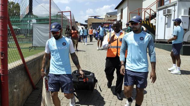 Indian cricket team arrive for the practice session at Supersport Park. (AP) Indian cricket team arrive for the practice session at Supersport Park. (AP)
