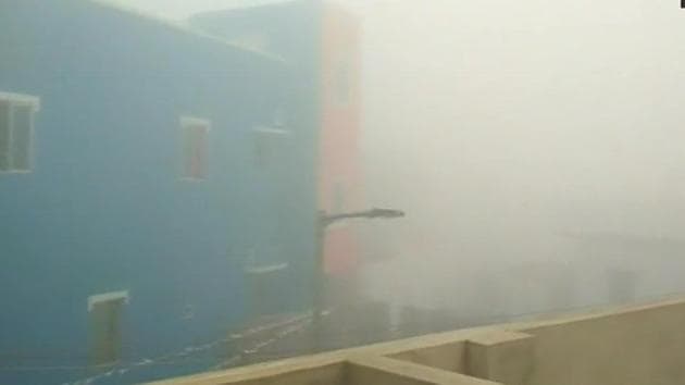 Flight services were delayed in Chennai due to smoke. (ANI Photo) Flight services were delayed in Chennai due to smoke. (ANI Photo)
