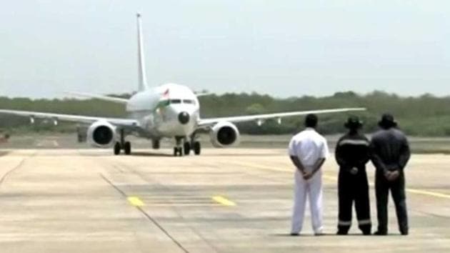 The Indian Navy inducting a US based Boeing aircraft, the P-8I Long Range Maritime Reconnaissance and Anti Submarine Warfare (LRMRASW), equipped with sophisticated sensor technology for anti-submarine operations.(File Photo) The Indian Navy inducting a US based Boeing aircraft, the P-8I Long Range Maritime Reconnaissance and Anti Submarine Warfare (LRMRASW), equipped with sophisticated sensor technology for anti-submarine operations.(File Photo)