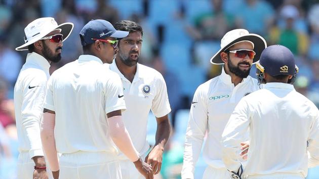 Ravichandran Ashwin struck as Dean Elgar was removed for 31 as Murali Vijay hung on to a sharp catch at silly point.  (BCCI) 