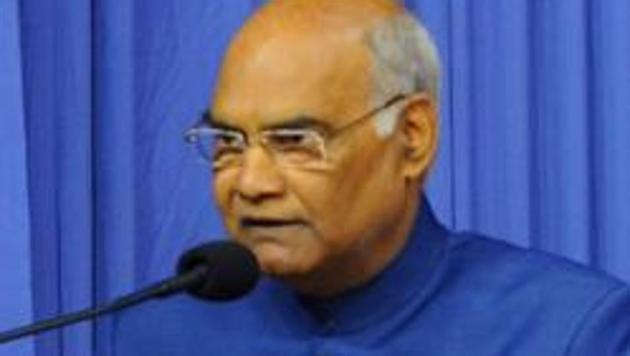 President of India Ram Nath Kovind addressing a select gathering after released the holy book Bhagwad Geeta Hindi version. (Hindustan Times File Photo) President of India Ram Nath Kovind addressing a select gathering after released the holy book Bhagwad Geeta Hindi version. (Hindustan Times File Photo)