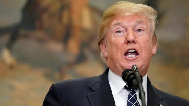 US President Donald Trump speaks in the Roosevelt Room of the White House in Washington, January 12, 2018. (REUTERS) US President Donald Trump speaks in the Roosevelt Room of the White House in Washington, January 12, 2018. (REUTERS)