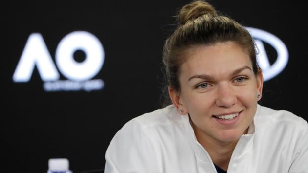Romanian tennis star Simona Halep smiles during a press conference of the Australian Open in Melbourne on Saturday. (AP) Romanian tennis star Simona Halep smiles during a press conference of the Australian Open in Melbourne on Saturday. (AP)