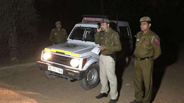 Police officials at the spot where 24-year-old Naresh Dader was stabbed to death inside a park in Govindpuri. (Sourced) Police officials at the spot where 24-year-old Naresh Dader was stabbed to death inside a park in Govindpuri. (Sourced)
