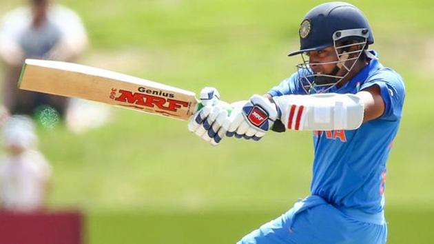 Prithvi Shaw in action for the India U-19 cricket team against Australia U-19 cricket team on Sunday. Get full score of India vs Australia, ICC U-19 Cricket World Cup, here.(Getty Images)