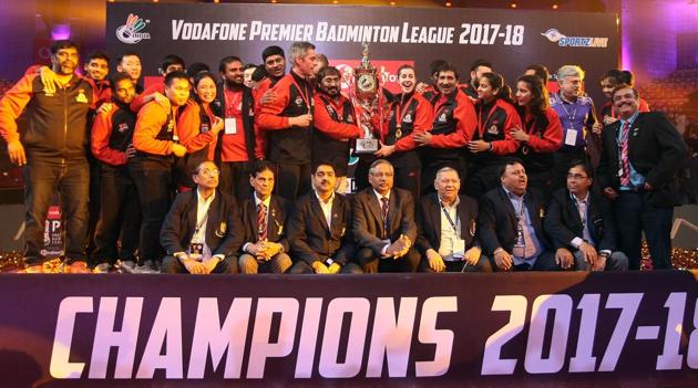 yderabad Hunters beat Bengaluru Blasters 4-3 to claim their maiden title at the third Premier Badminton League (PBL).(PBL)