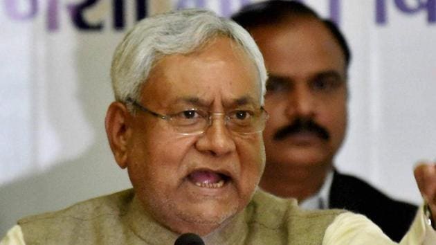 Bihar chief minister Nitish Kumar’s convoy was pelted with stones during a statewide rally in Buxar.(PTI File Photo)