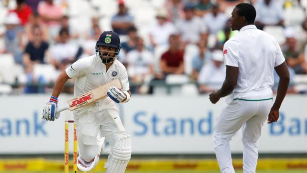 Virat Kohli’s half-century steadied the Indian cricket team’s ship after the fall of quick wickets on Day 2 of the second Test at Centurion.(REUTERS)