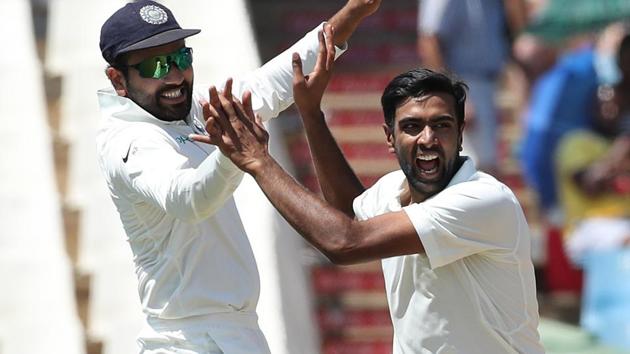 Ravichandran Ashwin celebrates the wicket of Aiden Markram during the second Test between India and South Africa in Centurion.(BCCI)