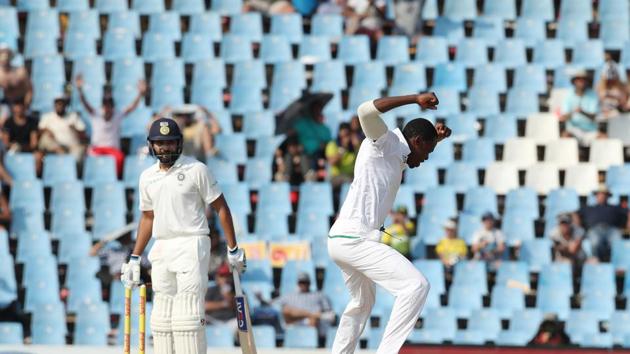 Rohit Sharma once again fell cheaply, out LBW to Rabada.  (BCCI ) 