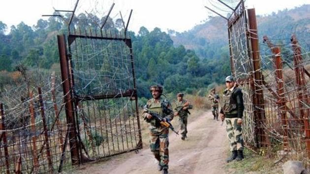 Soldiers take position near the Line of Control (LoC) in Poonch after cross-border shelling from Pakistan left two civilians dead and three injured in Nowshera sector in Rajouri district. (PTI File Photo) Soldiers take position near the Line of Control (LoC) in Poonch after cross-border shelling from Pakistan left two civilians dead and three injured in Nowshera sector in Rajouri district. (PTI File Photo)