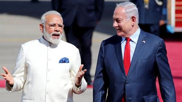 Israeli Prime Minister Benjamin Netanyahu welcomes Prime Minister Narendra Modi during an official welcoming ceremony upon his arrival in Israel at Ben Gurion Airport, near Tel Aviv, Israel July 4, 2017. (Reuters File Photo) Israeli Prime Minister Benjamin Netanyahu welcomes Prime Minister Narendra Modi during an official welcoming ceremony upon his arrival in Israel at Ben Gurion Airport, near Tel Aviv, Israel July 4, 2017. (Reuters File Photo)