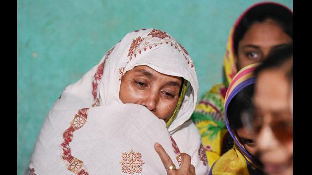 Gulbahar, wife of Afrajul, mourns the death of her husband, in village Saiydpur in West Bengal’s Malda district a month ago. The nondescript village of roughly 7,000 people in West Bengal’s Malda district has been mourning the death of fellow villager, Afrajul, who became the victim of a hate crime. (Burhaan Kinu / HT Photo) Gulbahar, wife of Afrajul, mourns the death of her husband, in village Saiydpur in West Bengal’s Malda district a month ago. The nondescript village of roughly 7,000 people in West Bengal’s Malda district has been mourning the death of fellow villager, Afrajul, who became the victim of a hate crime. (Burhaan Kinu / HT Photo)