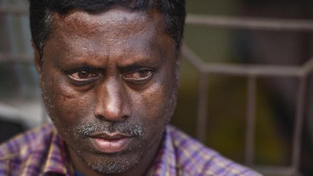 A portrait of Rumkhan, Afrajul’s brother in Saiydpur. More than two dozen fellow villagers, including his younger brother, cousin, both his sons-in-law and a nephew were dependent on Afrajul for work and accommodation in Rajsamand. (Burhaan Kinu / HT Photo) A portrait of Rumkhan, Afrajul’s brother in Saiydpur. More than two dozen fellow villagers, including his younger brother, cousin, both his sons-in-law and a nephew were dependent on Afrajul for work and accommodation in Rajsamand. (Burhaan Kinu / HT Photo)