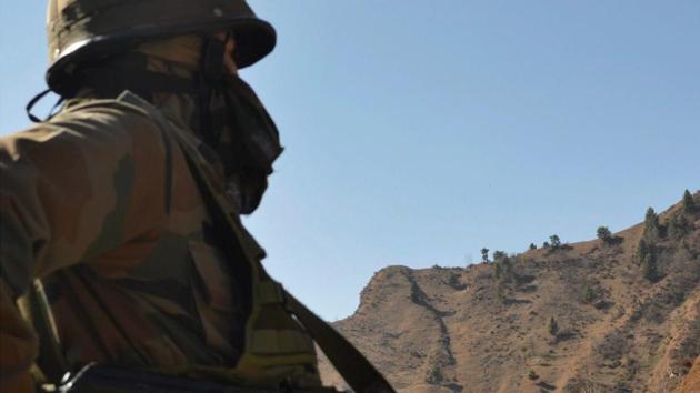 An army jawan keeps vigil at an Indian forward post along the LoC in Jammu and Kashmir's Poonch district. The Indian Army carried out “retaliatory action” against Pakistani troops, killing seven soldiers and injuring four others in Poonch on Monday. The event comes after an Indian solider was killed in Pakistani firing along the LoC in Rajouri district on Saturday. (PTI File) An army jawan keeps vigil at an Indian forward post along the LoC in Jammu and Kashmir's Poonch district. The Indian Army carried out “retaliatory action” against Pakistani troops, killing seven soldiers and injuring four others in Poonch on Monday. The event comes after an Indian solider was killed in Pakistani firing along the LoC in Rajouri district on Saturday. (PTI File)