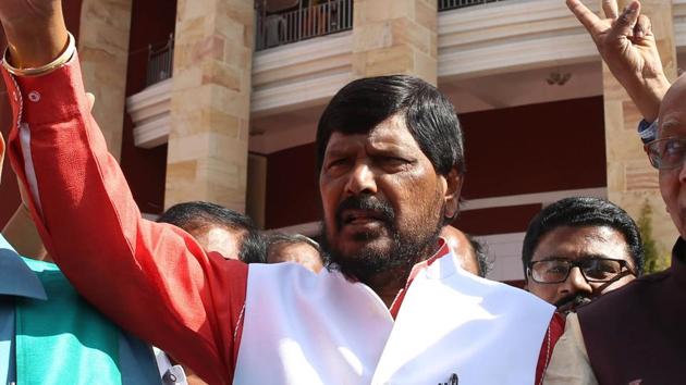 Union Minister of State for Social Justice and Empowerment Ramdas Athawale(HT File Photo)