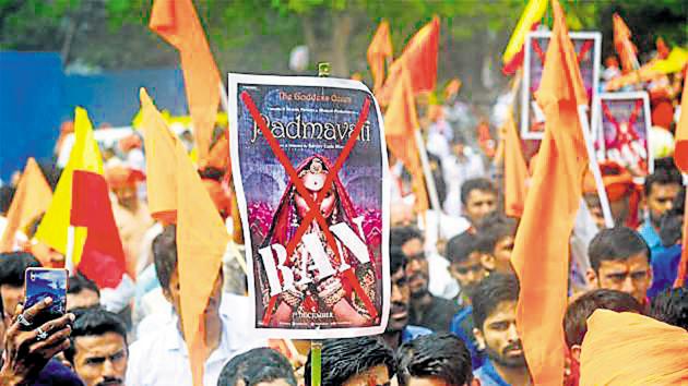 Members of Rashtriya Rajput Karni Sena during a protest demanding for a total ban on movie 'Padmavati' at Freedom Park in Bengaluru. ) (PTI File Photo) Members of Rashtriya Rajput Karni Sena during a protest demanding for a total ban on movie 'Padmavati' at Freedom Park in Bengaluru. ) (PTI File Photo)