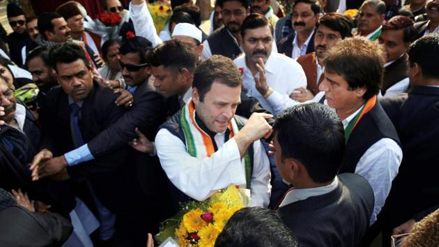 Congress president Rahul Gandhi being received by Uttar Pradesh Congress Chief Raj Babbar and other party workers in Lucknow on Monday. (PTI Photo) Congress president Rahul Gandhi being received by Uttar Pradesh Congress Chief Raj Babbar and other party workers in Lucknow on Monday. (PTI Photo)