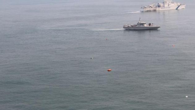 Indian navy units engaged in search and rescue operation after Pawan Hans helicopter crash off Mumbai coast on January 13.(HT File Photo) Indian navy units engaged in search and rescue operation after Pawan Hans helicopter crash off Mumbai coast on January 13.(HT File Photo)