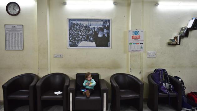 A photo of Menachem Mendel Schneerson, one of the most influential Jewish leaders of the 20th century hangs on a wall at the Chabad House. While most visitors here are Israeli tourists staying in Paharganj hotels, some of Delhi’s Jews also come at times. A majority of Israeli Jews in Delhi are diplomats, but a lot of young Israeli expats also work in multinational companies, he says. (Sanchit Khanna / HT Photo) A photo of Menachem Mendel Schneerson, one of the most influential Jewish leaders of the 20th century hangs on a wall at the Chabad House. While most visitors here are Israeli tourists staying in Paharganj hotels, some of Delhi’s Jews also come at times. A majority of Israeli Jews in Delhi are diplomats, but a lot of young Israeli expats also work in multinational companies, he says. (Sanchit Khanna / HT Photo)