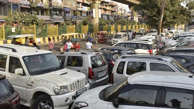 The residents have suggested that more multilevel parkings should come up even in residential areas. (HT File) The residents have suggested that more multilevel parkings should come up even in residential areas. (HT File)
