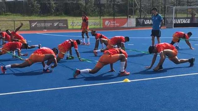 India face Japan in the opening game of the Four Nations Invitational hockey tournament in New Zealand.(HT Photo)
