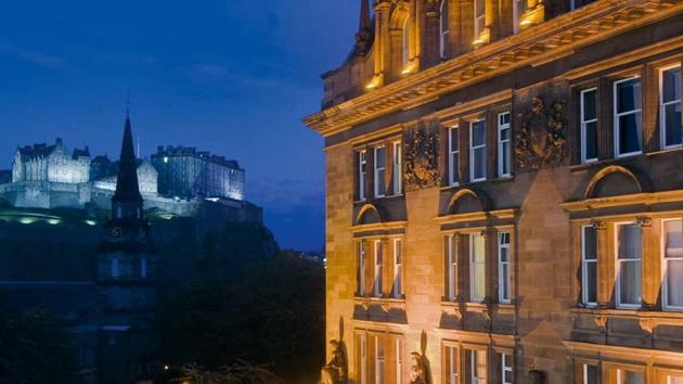 View of The Caledonian, a grand Edwardian hotel overlooking Edinburgh Castle. (Waldorf Astoria website) View of The Caledonian, a grand Edwardian hotel overlooking Edinburgh Castle. (Waldorf Astoria website)