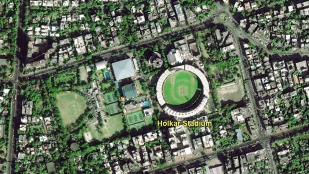 The image shows a part of Indore with the Holkar Cricket Stadium in the centre.(ISRO)