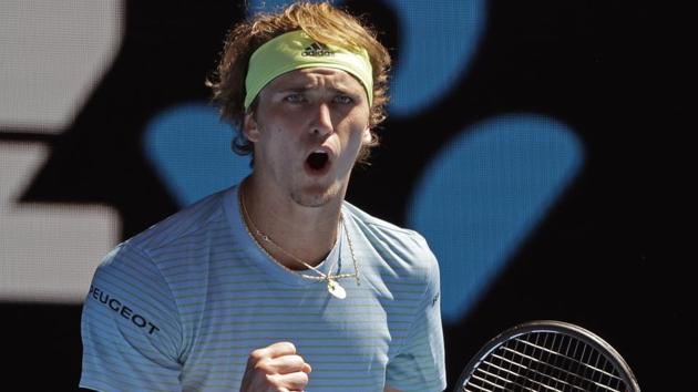 Alexander Zverev celebrates a point against Thomas Fabbiano during their first round Australian Open encounter. (AP) Alexander Zverev celebrates a point against Thomas Fabbiano during their first round Australian Open encounter. (AP)