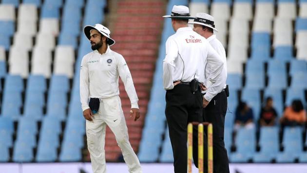 Indian cricket team captain Virat Kohli (L) was fined for showing dissent against South Africa on Day 3 of the second Test being played at SuperSport Park in Centurion. (AFP) Indian cricket team captain Virat Kohli (L) was fined for showing dissent against South Africa on Day 3 of the second Test being played at SuperSport Park in Centurion. (AFP)