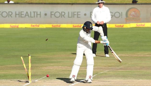 In reply, Murali Vijay (9) was the first India batsman to fall, bowled by Kagiso Rabada from a ball that kept low.  (BCCI ) 