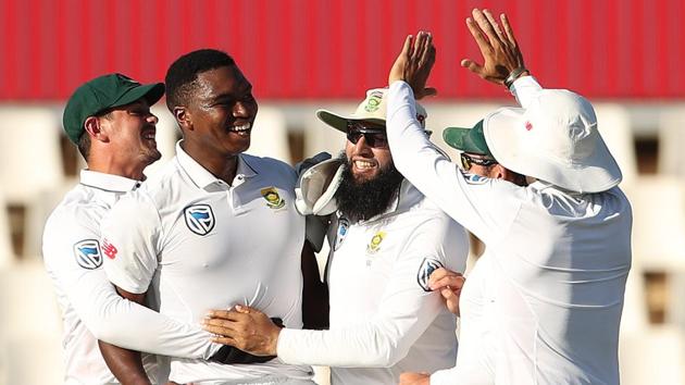 Lungi Ngidi celebrates the wicket of Virat Kohli on Day 4 of the second Test between South Africa and India at Centurion. Follow highlights of India vs South Africa, second Test, Day 4.(BCCI)