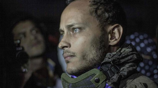 Venezuelan police officer Oscar Perez participating in an anti-government protest in Caracas on July 13, 2017. (AFP File Photo) Venezuelan police officer Oscar Perez participating in an anti-government protest in Caracas on July 13, 2017. (AFP File Photo)