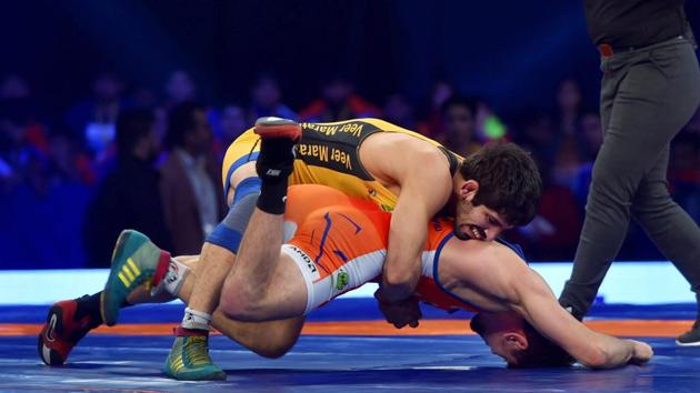 Punjab Royals beat Haryana Hammers 4-3 in a Pro Wrestling League clash on Tuesday. (PTI) Punjab Royals beat Haryana Hammers 4-3 in a Pro Wrestling League clash on Tuesday. (PTI)