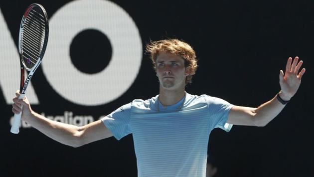 Alexander Zverev of Germany celebrates winning against Thomas Fabbiano of Italy. (REUTERS)