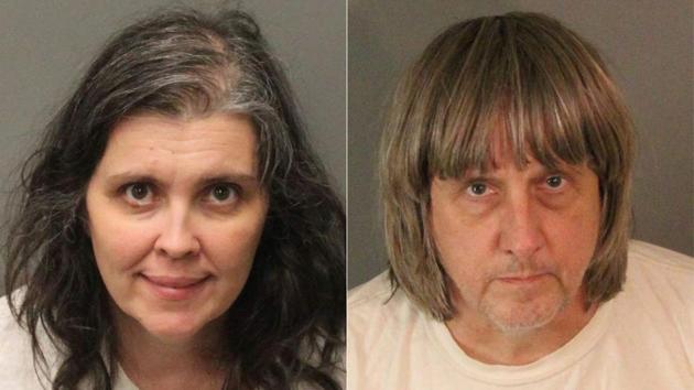 TOPSHOT - (COMBO) This combination of pictures created on January 15, 2018, shows booking photos from the Riverside County Sheriff's Department of David Allen Turpin (R), 57, and Louise Anna Turpin, 49.(AFP)