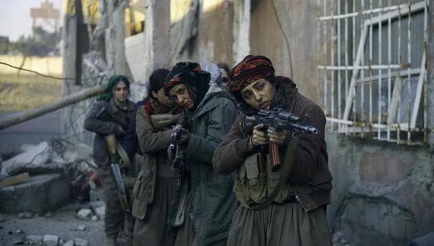 Golshifteh Farahani in a scene from the film on Kurdish female fighters. Golshifteh Farahani in a scene from the film on Kurdish female fighters.