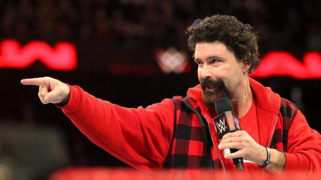 Mick Foley during his stint as general manager of WWE’s flagship show Raw. (WWE.com) Mick Foley during his stint as general manager of WWE’s flagship show Raw. (WWE.com)