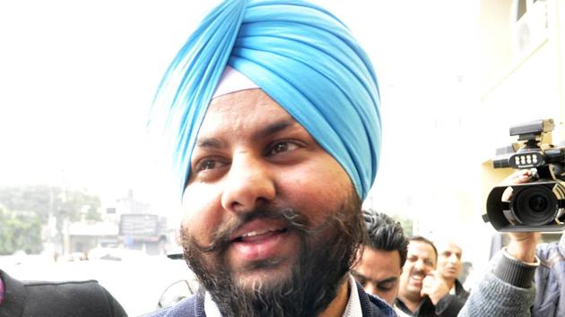 Inder Partap Singh, son of Rana Gurjit Singh, at the ED office in Jalandhar on Wednesday.(Pardeep Pandit/HT) Inder Partap Singh, son of Rana Gurjit Singh, at the ED office in Jalandhar on Wednesday.(Pardeep Pandit/HT)