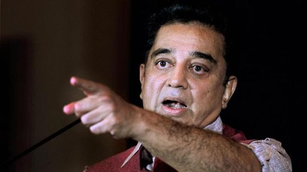 Tamil actor Kamal Haasan at a press conference in Chennai.(PTI)