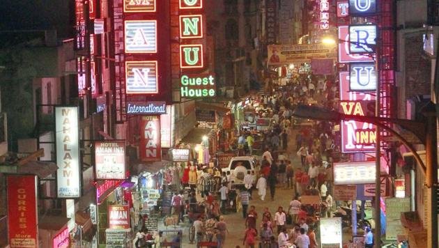 Hotels at a Paharganj in New Delhi. (HT File Photo) Hotels at a Paharganj in New Delhi. (HT File Photo)