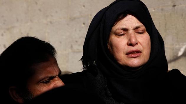 The mother of Palestinian Ahmed Saleem, 24, mourns during his funeral in Jayus village near the town of Qalqilya on after he was shot dead by the Israeli military the previous day in the occupied West Bank. Saleem was the 17th Palestinian to be killed since US President Donald Trump's declaration of Jerusalem as Israel's capital. (AFP) The mother of Palestinian Ahmed Saleem, 24, mourns during his funeral in Jayus village near the town of Qalqilya on after he was shot dead by the Israeli military the previous day in the occupied West Bank. Saleem was the 17th Palestinian to be killed since US President Donald Trump's declaration of Jerusalem as Israel's capital. (AFP)
