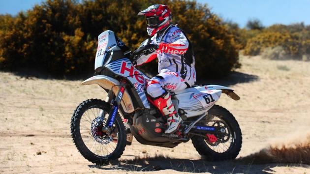 Hero MotoSports rider Oriol Mena (in pic) finished in the top 10 after stage 11 of the Dakar Rally. Matthias Walkner of Red Bull KTM Factory ended the stage in the lead. (HT Photo) Hero MotoSports rider Oriol Mena (in pic) finished in the top 10 after stage 11 of the Dakar Rally. Matthias Walkner of Red Bull KTM Factory ended the stage in the lead. (HT Photo)