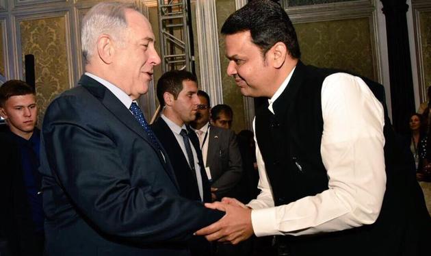 Israeli PM Benjamin Netanyahu and CM Devendra Fadnavis spoke at the India Israel Business Summit, held at Taj Mahal hotel in Apollo Bunder, on Thursday. (Surendra Gangan/HT Photo) Israeli PM Benjamin Netanyahu and CM Devendra Fadnavis spoke at the India Israel Business Summit, held at Taj Mahal hotel in Apollo Bunder, on Thursday. (Surendra Gangan/HT Photo)
