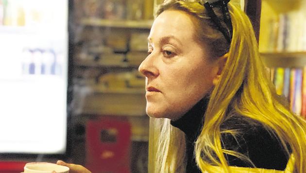 Maria Gkourometsiou at a coffee shop. (Mayank Austen Soofi / HT Photo) Maria Gkourometsiou at a coffee shop. (Mayank Austen Soofi / HT Photo)