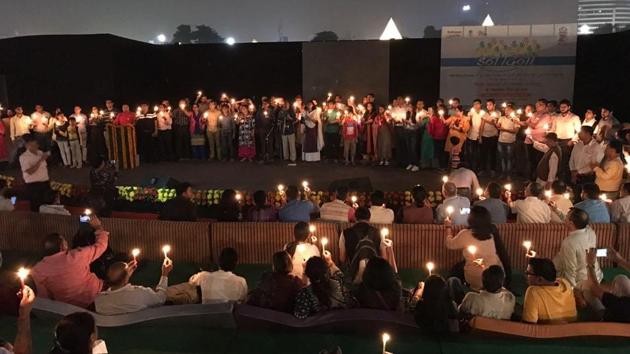 The first ‘Voice of People’ concert was held on October 28 with a performance by activist couple, Vinay Mahajan and Charul Bharwada, at Central Park in Connaught Place. (Photo: Sourced) The first ‘Voice of People’ concert was held on October 28 with a performance by activist couple, Vinay Mahajan and Charul Bharwada, at Central Park in Connaught Place. (Photo: Sourced)