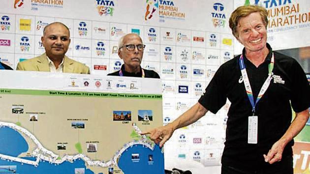 Mumbai Marathon race director Hugh Jones admitted they had implemented a few changes to the course from last year owing to the ongoing metro work and the availability of Dr. Annie Besant Road.(HT Photo)